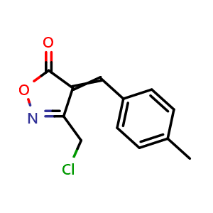 Chemical structure of 3-(Chloromethyl)-4-(4-methylbenzylidene)isoxazol-5(4H)-one , CAS 1142199-45-8, AChemBlock AD279086