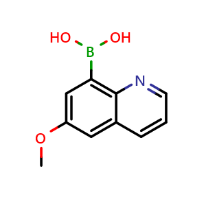 Chemical structure of (6-Methoxyquinolin-8-yl)boronic acid , CAS 2773311-30-9, AChemBlock AD279101