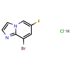 Chemical structure of 8-Bromo-6-fluoroimidazo[1,2-a]pyridine hydrochloride , CAS 2315283-97-5, AChemBlock AD279133