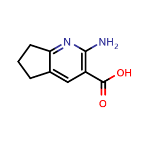 Chemical structure of 2-Amino-5h,6h,7h-cyclopenta[b]pyridine-3-carboxylic acid , CAS 115271-79-9, AChemBlock AD279147
