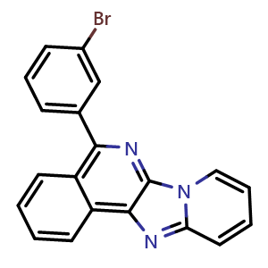 Chemical structure of 5-(3-Bromophenyl)pyrido[2',1':2,3]imidazo[4,5-c]isoquinoline , CAS 1918139-24-8, AChemBlock AD279150
