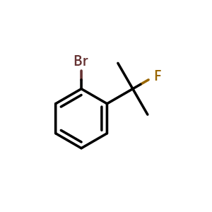 Chemical structure of 1-Bromo-2-(1-fluoro-1-methylethyl)benzene , CAS 1027513-78-5, AChemBlock AD279152