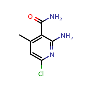 Chemical structure of 2-Amino-6-chloro-4-methyl-3-pyridinecarboxamide , CAS 2093458-71-8, AChemBlock AD279160