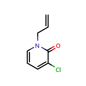 Chemical structure of 3-Chloro-1-(2-propen-1-yl)-2(1H)-pyridinone , CAS 2436338-91-7, AChemBlock AD279163