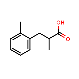 Chemical structure of 2-Methyl-3-(2-methylphenyl)propanoic acid , CAS 52086-51-8, AChemBlock AD279165
