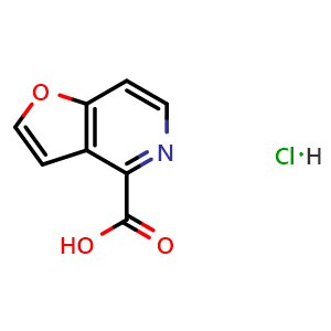 Chemical structure of Furo[3,2-c]pyridine-4-carboxylic acid hydrochloride , CAS 2102412-97-3, AChemBlock AD279168