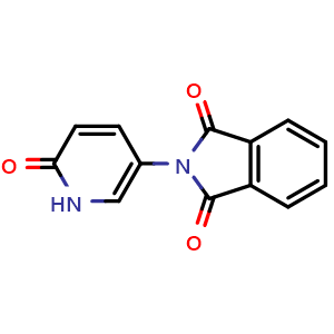 Chemical structure of 2-(6-Oxo-1,6-dihydropyridin-3-yl)isoindoline-1,3-dione , CAS 1854670-44-2, AChemBlock AD279169