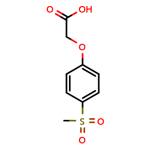 Chemical structure of 2-(4-(Methylsulfonyl)phenoxy)acetic acid , CAS 42288-41-5, AChemBlock AD279176