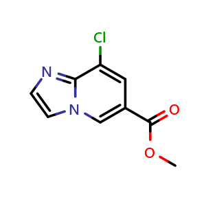 Chemical structure of Methyl 8-Chloroimidazo[1,2-a]pyridine-6-carboxylate , CAS 2104247-47-2, AChemBlock AD279188