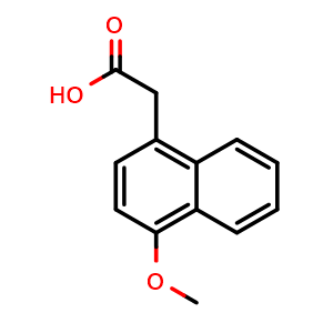 Chemical structure of (4-Methoxy-naphthalen-1-yl)-acetic acid , CAS 15257-60-0, AChemBlock AD279190