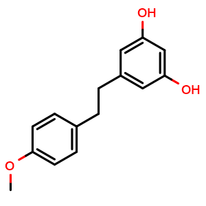 Chemical structure of 5-(4-Methoxyphenethyl)benzene-1,3-diol , CAS 90332-29-9, AChemBlock AD279197