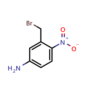 Chemical structure of 3-(Bromomethyl)-4-nitrobenzenamine , CAS 1261522-70-6, AChemBlock AD279202