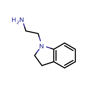 Chemical structure of 2-(2,3-Dihydro-1H-indol-1-yl)ethan-1-amine , CAS 46006-95-5, AChemBlock AD279218