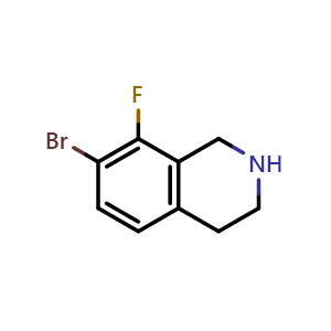 Chemical structure of 7-Bromo-8-fluoro-1,2,3,4-tetrahydroisoquinoline , CAS 1780581-19-2, AChemBlock AD279227