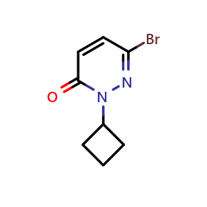 Chemical structure of 6-Bromo-2-cyclobutylpyridazin-3(2h)-one , CAS 1934601-79-2, AChemBlock AD279230