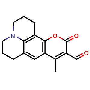 Chemical structure of 6-Methyl-4-oxo-3-oxa-13-azatetracyclo[7.7.1.02,7.013,17]heptadeca-1(17),2(7),5,8-tetraene-5-carbaldehyde , CAS 142730-53-8, AChemBlock AD279231