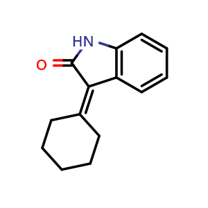 Chemical structure of 3-Cyclohexylideneindolin-2-one , CAS 3478-78-2, AChemBlock AD279239