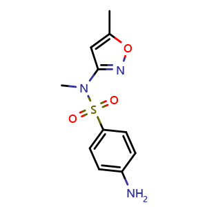 Chemical structure of 4-Amino-n-methyl-n-(5-methylisoxazol-3-yl)benzenesulfonamide , CAS 51543-31-8, AChemBlock AD279241