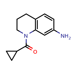 Chemical structure of (7-Amino-3,4-dihydro-2H-quinolin-1-yl)-cyclopropyl-methanone , CAS 927996-40-5, AChemBlock AD279243