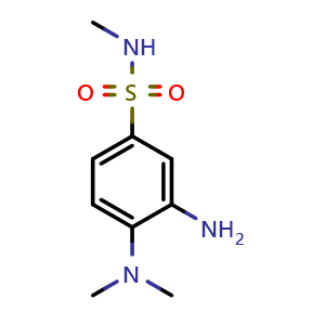 Chemical structure of 3-Amino-4-(dimethylamino)-N-methylbenzene-1-sulfonamide , CAS 1154276-93-3, AChemBlock AD279253
