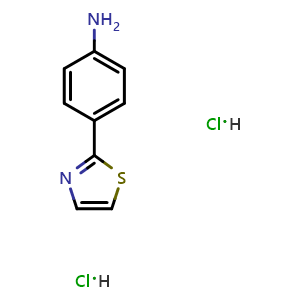 Chemical structure of 4-(1,3-Thiazol-2-yl)aniline dihydrochloride , CAS 1181458-86-5, AChemBlock AD279255