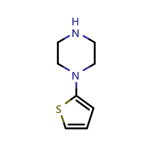 Chemical structure of 1-(Thiophen-2-yl)piperazine , CAS 108768-19-0, AChemBlock AD279257