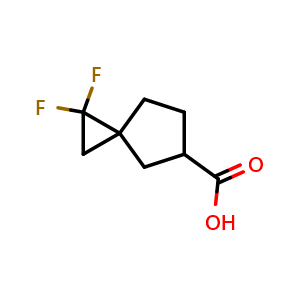 Chemical structure of 1,1-Difluorospiro[2.4]heptane-5-carboxylic acid , CAS 2248395-44-8, AChemBlock AD279267
