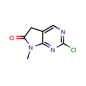 Chemical structure of 2-Chloro-7-methyl-5,7-dihydro-pyrrolo[2,3-d]pyrimidin-6-one , CAS 1547032-37-0, AChemBlock AD279278