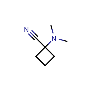 Chemical structure of 1-(Dimethylamino)cyclobutane-1-carbonitrile , CAS 176445-74-2, AChemBlock AD279287