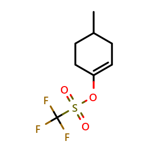 Chemical structure of 4-Methylcyclohex-1-en-1-yl trifluoromethanesulfonate , CAS 119472-66-1, AChemBlock AD279288