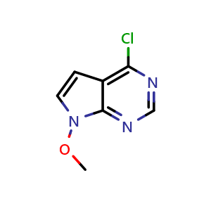 Chemical structure of 4-Chloro-7-methoxypyrrolo[2,3-d]pyrimidine , CAS 3085556-61-9, AChemBlock AD279291