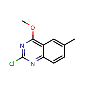 Chemical structure of 2-Chloro-4-methoxy-6-methylquinazoline , AChemBlock AD279294