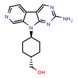 Chemical structure of [(1r,4r)-4-(2-Aminopyrido[4',3':4,5]pyrrolo[2,3-d]pyrimidin-9-yl)cyclohexyl]methanol , AChemBlock AD279295