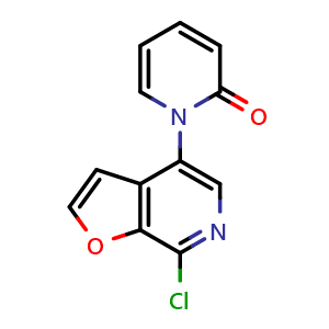 Chemical structure of 1-(7-Chlorofuro[2,3-c]pyridin-4-yl)-1,2-dihydropyridin-2-one , AChemBlock AD279307