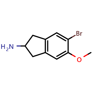 Chemical structure of 2-Amino-5-bromo-6-methoxyindane , AChemBlock AD279318