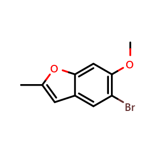Chemical structure of 5-Bromo-6-methoxy-2-methylbenzofuran , AChemBlock AD279319