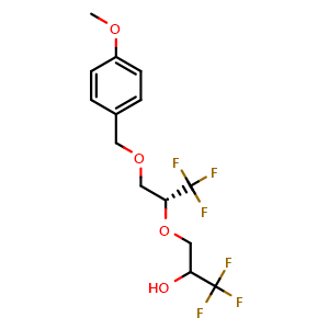 Chemical structure of 1,1,1-Trifluoro-3-[[(R)-1,1,1-trifluoro-3-[(4-methoxybenzyl)oxy]-2-propyl]oxy]-2-propol , AChemBlock AD279328