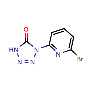 Chemical structure of 1-(6-Bromo-2-pyridyl)-1H-tetrazol-5(4H)-one , AChemBlock AD279330