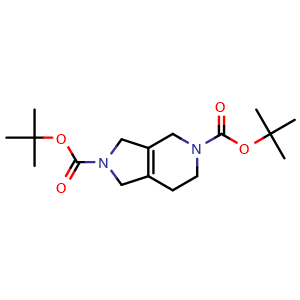 Chemical structure of 2,5-Di-Boc--2,3,4,5,6,7-hexahydro-1H-pyrrolo[3,4-c]pyridine , AChemBlock AD279335