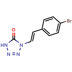 Chemical structure of (E)-1-(4-Bromostyryl)-1H-tetrazol-5(4H)-one , AChemBlock AD279341