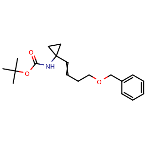 Chemical structure of 1-[4-(Benzyloxy)-1-buten-1-yl]-N-Boc-cyclopropanamine , AChemBlock AD279347