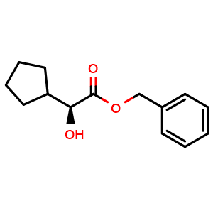 Chemical structure of Benzyl (S)-2-cyclopentyl-2-hydroxyacetate , AChemBlock AD279349