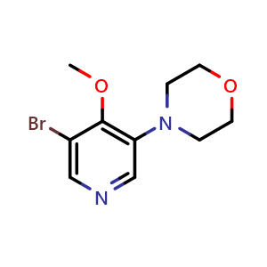 Chemical structure of 4-(5-Bromo-4-methoxy-3-pyridyl)morpholine , AChemBlock AD279351