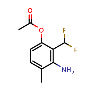 Chemical structure of 3-Amino-2-(difluoromethyl)-4-methylphenyl acetate , AChemBlock AD279352
