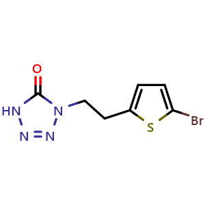 Chemical structure of 1-[2-(5-Bromothiophen-2-yl)ethyl]-1H-tetrazol-5(4H)-one , AChemBlock AD279365