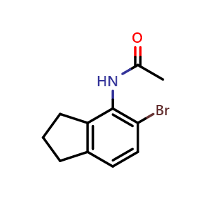 Chemical structure of N-(5-Bromo-4-indanyl)acetamide , AChemBlock AD279367