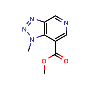 Chemical structure of Methyl 1-methyl-1H-[1,2,3]triazolo[4,5-c]pyridine-7-carboxylate , AChemBlock AD279370