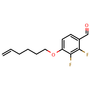 Chemical structure of 2,3-Difluoro-4-(hex-5-en-1-yloxy)benzaldehyde , AChemBlock AD279376