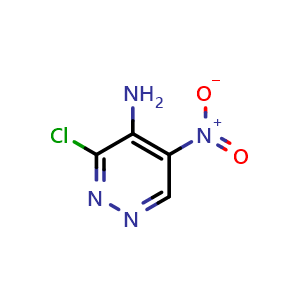 Chemical structure of 3-Chloro-5-nitropyridazin-4-amine , AChemBlock AD279382
