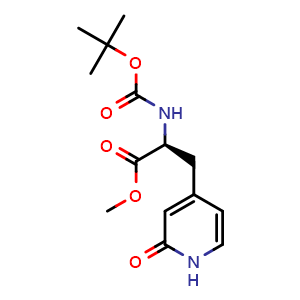 Chemical structure of Methyl (S)-2-(Boc-amino)-3-(2-oxo-1,2-dihydropyridin-4-yl)propanoate , AChemBlock AD279387